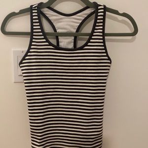 Jockey. Racerback Tank Top. Built-in Bra. Size M. Striped.